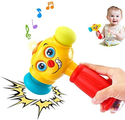 VATOS Baby Toys Light& Musical Baby Hammer Toy for 12 to 18 Months up | Early Education Infant Toys Funny Baby Sound Play Hammer Toys for 1+ Year Old Boys and Girls, Baby