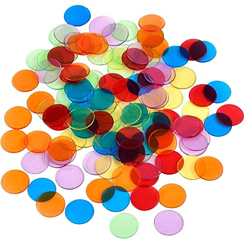 Lvcky 120 Stück transparente Farbzähler Zähler Bingo-Chips Kunststoff Marker mit Aufbewahrungstasche