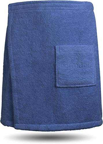 normani Herren Saunakilt aus 100% Bio-Baumwolle Saunatuch 160x50 cm Saunahandtuch für Männer Farbe Marine Größe 160 cm x 50 cm
