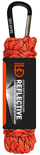 Gear Aid Paracord 550 Cuerdas, Unisex Adulto, Naranja Reflectante, 9 m