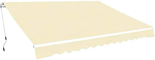 vidaXL Gelenkarmmarkise 400cm Cremeweiß Markise Sonnenschutz Terrasse Balkon