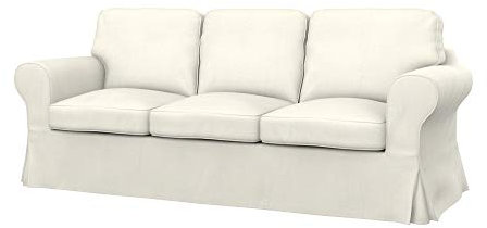 Soferia Sofabezug Kompatibel Mit EKTORP PIXBO 3er-Bettsofa Sofaüberzug Sofaüberwurf Sofaschoner Cover Einfache Reinigung Allergiefrei Wasserabweisend Majestic Velvet Creme
