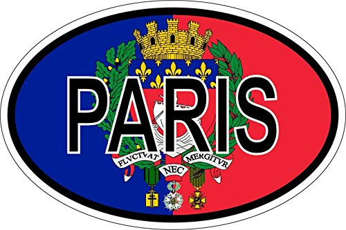 Akachafactory Sticker oval flag vinyl country code paris