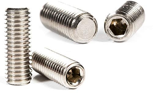 4mm Grub Screws for Spindle Door Handles Knobs Stainless Steel Flat Point (Pack of 2)