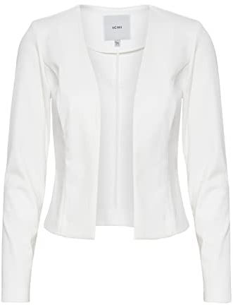 ICHI IHKATE SHORT BL Damen Blazer Kurzblazer Jacke Kurzblazer mit Stretch, Größe:XL, Farbe:Cloud Dancer (114201)