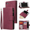 UEEBAI Coque pour iPhone 7/iPhone 8/iPhone SE 2020, Etui en Cuir PU Portefeuille Rétro Antichoc Flip Case Housse avec Fentes de Cartes Fonction Support, Fermeture Magnétique - Vin Rouge
