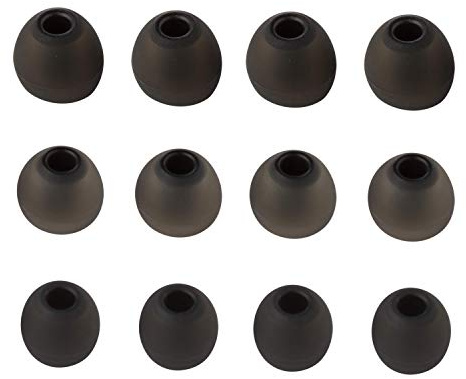 Xcessor 6 Paar (12 Stück) Silikon-Ersatz-Ohrhörer (S/M/L, Schwarz/Schwarz)