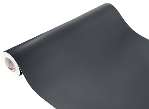 DecoMeister Möbelfolie selbstklebend 100x100 cm | Einfarbig Klebefolie für Möbel | Klebefolie Möbel - einfache Anwendung, ideal für die Renovierung von Küche oder Bad | Möbelfolie | Graphitgrau Matt