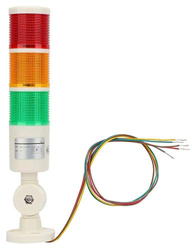 Feux d'avertissement industriels, lumières de pile de tour de signal à LED, lampe de tour de sécurité à colonne avec base rotative, feu de signalisation à 3 couches DC 24V avec alarme sonore