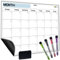 Magnetic Dry Erase Monthly Calendar for Fridge - No Stains or Ghosts - 4 Dry Erase Markers and Large Eraser - Monthly Planner Kitchen, 17x12” White Board for Refrigerator
