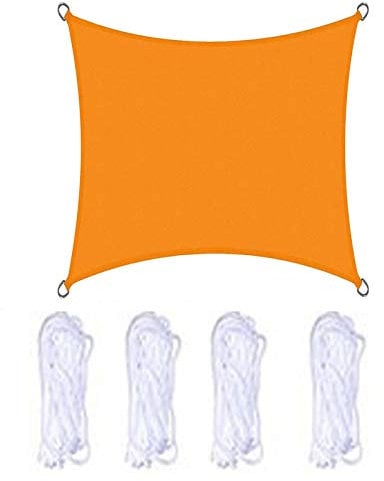 DZYP Sonnensegel, Quadratische Segel, Wasserdicht, 98% UV-Block Atmungsaktiv Sonnenschutz HDPE für Outdoor Garten Terrasse Party Sonne Markise. (2.5x2.5m,Mangogelb)