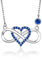 BlingGem Kette für Damen 925 Sterling Silber Unendlichkeit Herz Anhänger Blau Zirkonia Halskette Geburtstag Jahrestag Hochzeit Muttertag Geschenk für Frauen Mutter Frau