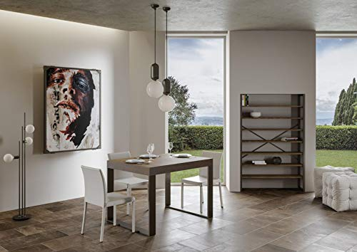 Tecno Premium Ausziehtisch Nussbaum 90 x 180 ausziehbar 284 Gestell anthrazit