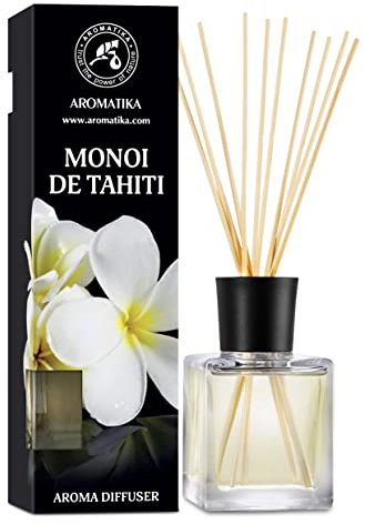 Raumduft Diffuser Monoi de Tahiti 200ml - Raumduft Diffuser mit Stäbchen - Aromadiffusers - Lufterfrischer - Duftdiffusor - Raumbeduftung - Raumluft - Tiare Blüten Raumduft - Zimmerduft