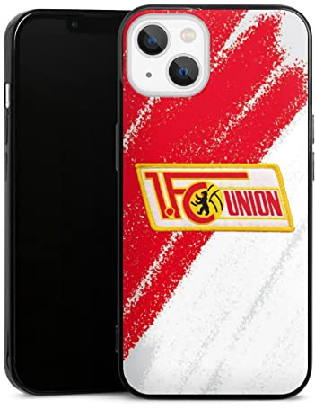 Slim Case extra dünn kompatibel mit Apple iPhone 13 Silikon Handyhülle schwarz Hülle Offizielles Lizenzprodukt 1. FC Union Berlin Logo