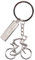 Porte Clef gravé Texte avec Cycliste – Porte-clés argenté en métal avec Cycliste et Texte à Graver sur Plaque – Accessoire clé Personnalisable vélo