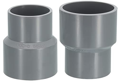 sourcing map 2 Pack PVC Pipe Fittings - Water Pipe Increaser Reducer Connectors Adapters, Reducing Coupling Socket, Apply to Outdoor/Garden (40mm and 50mm ID)