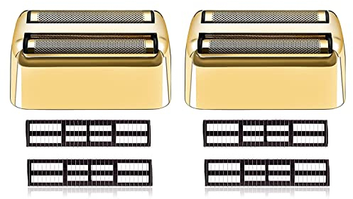 Ersatzscherteil Kompatibel mit BaByliss Folienrasierer FXFS2G / FXFS2 Rasierer,Elektrorasierer Scherkopf Scherfolie Kompatibel mit BaByliss Pro Folienrasierer,Gold 2 Sätze