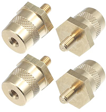X AUTOHAUX 2 Pair M6 Battery Terminal Connector Brass Tone Post Adapter Screws