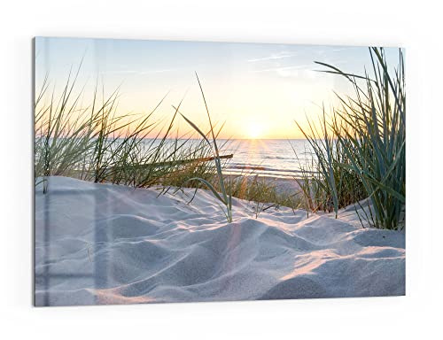 DEQORI Küchenrückwand Glas | Motiv Ostsee Sonnenuntergang | 60x40 cm | Bad- oder Herd-Rückwand | Herdblende Spritzschutz für Küche & Badezimmer | moderne Deko für Fliesenspiegel