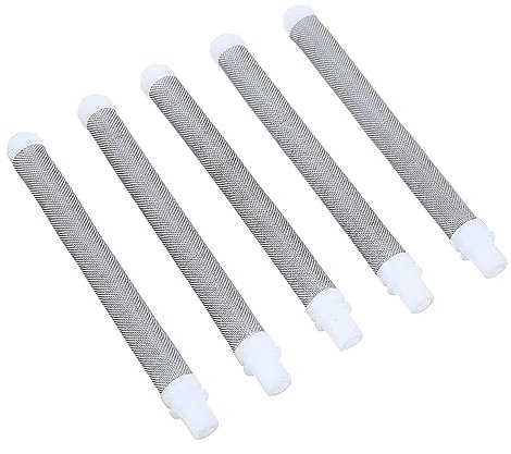 5 Stück Filterelemente für Airless-Spritzpistolen mit 60 Maschen, Ersatzfilter für Airless-Spritzpistolen aus Edelstahlgeflecht, Aufsteckfilter für Wagner Airless-Farbspritzpistole, weiß