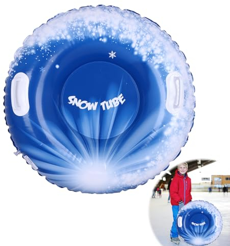 Inflatable Snow Tube Sledge Tube Winter Snow Sled Large Snow Tube for Sledding 35In/90cm Heavy Duty Snow Tube with 2 Handles for Kids and Adults Family Winter Skating Skiing Snow Outdoor