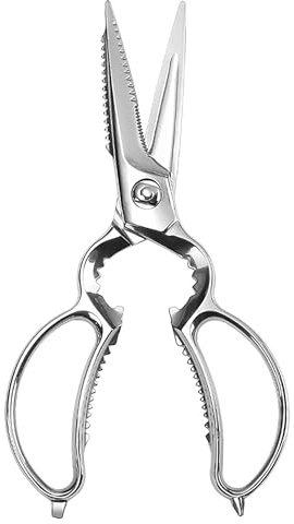 MITSUMOTO SAKARI 22cm Ganzstahl Hochleistungs küchenschere, Japanische Multifunktions kitchen Scissors, Professionelle Abnehmbare Geflügelschere zum Schneiden von Hühnchen, Fleisch und Knochen