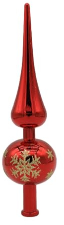 Dickly Weihnachtsbaumspitze, Festliche Baumkronendekoration, einzigartige kürbisförmige Spitze, Stern, Weihnachtsbaumspitze, Stern für Mottoparty, Rot