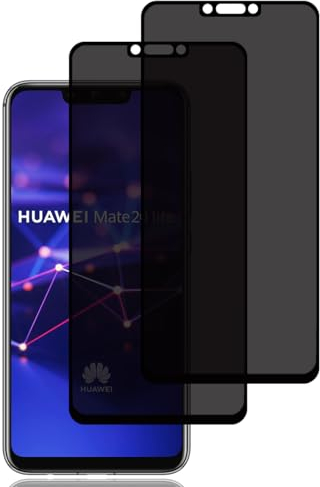 Protector Pantalla de Privacidad para Huawei Mate 20 Lite [2 Piezas], Cristal Vidrio Templado Antiespia, Dureza 9H, Sin Burbujas, Anti-Rasguños, Anti-Espía Protector Pantalla para Huawei Mate 20 Lite
