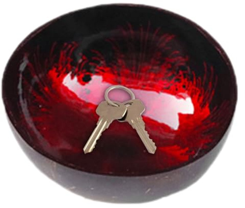Kokosnuss Servierschüssel,holzschale,schlüsselschale,schale deko,Polierte Dekoschale,Heimdekoration für Büro,Zuhause,Servieren von Früchten,Nüssen,Schlüsselaufbewahrung,Salatschüsseln für Salate