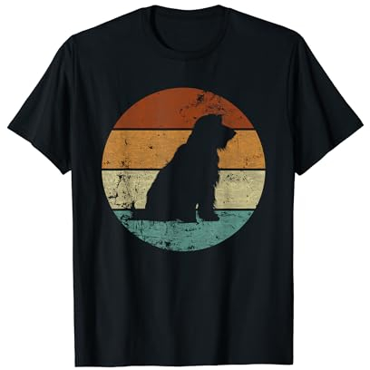 Bearded Collie Hund Retro Design T-Shirt