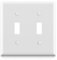 ELEGRP 2-Gang Toggle Switch Wall Plates, Standard Size 4.53 height x 4.57 length Unbreakable Thermoplastic Faceplate Cover for Toggle Dimmer Light Switches, UL Listed (1 Pack, Glossy White)