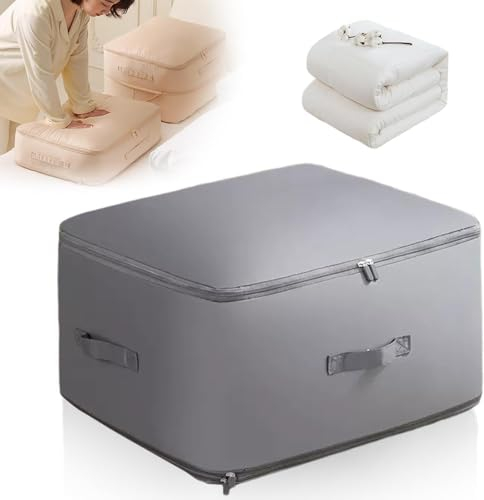 Organizador de compresión que ahorra espacio, bolsas de embalaje de compresión, bolsas de almacenamiento para ropa y mantas, selladas al vacío (gris, XL)