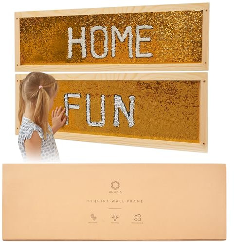 Paillettenwand 2er-Pack | Wendbare Pailletten-Tafel für Kinder | Sensorische Pailletten-Stoffwand | Flip-Sequin-Board | Wand- und Raum-Sensorik-Board