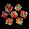 ORUZA 7 Stück Polyedrische Würfel Set Blume DND Würfel Set Harz Scharfe Kanten D&D Würfel für Dungeons und Dragons Pathfinder MTG Rollenspiele Tischspiele Würfel