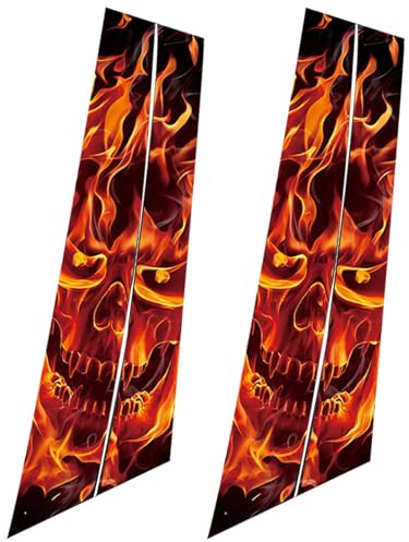 Totenkopf Aufkleber Groß, Mittelsäule Flammen Sticker, Auto-aufkleber Selbstkleben, B Säule Tuning Für Autos
