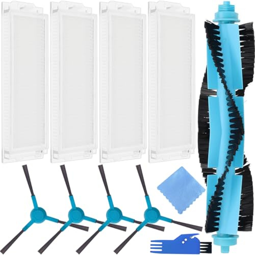 EATBALE Kit de Accesorios para Conga 3290/3390 / 3490/3590 / 3690/3790 Robot Aspirador 1 Cepillo Principal 4 Cepillos Laterales 4 Filtros Rodillo de Goma Cepillo Filtro Hepa Repuestos