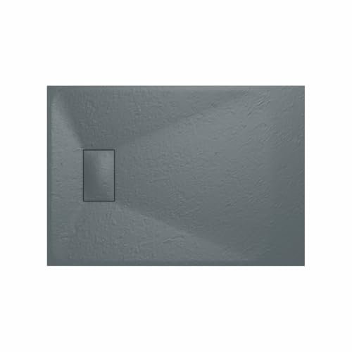 Aquariss SMC Slate Effect Shower Enclosure Tray 1000x700mm Rectangular Wetroom Shower Base Anthracite