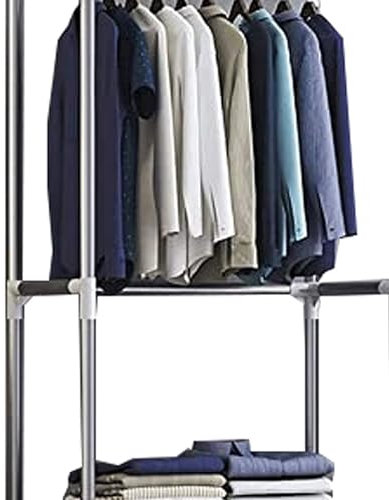 KLJUddGY Armario Armario Plegable de Tela Oxford, Armario portátil con tubería de Acero, Armario portátil de 25,6 Pulgadas × 17,7 Pulgadas × 67 Pulgadas ordenado