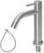 Minnhua Robinet Eau Froide Acier Inoxydable, Robinet Eau Froide Lave Main avec Tuyau, Mitigeur Lavabo, Robinet Baignoire pour WC Invités, Salle Bain, Installation Facile (Sortie Courbe)