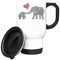Giftme Heart Baby Elephant and Mum Elephant, Insulated Travel Mug, Tea, Coffee Mug. (White)