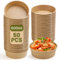 Bols Jetables 50 Pièces Bol Jetable 500ml Bol Carton Jetable Assiette Creuse Jetable pour Usage Quotidien Restaurants BBQ Party Ø 150 x 45mm