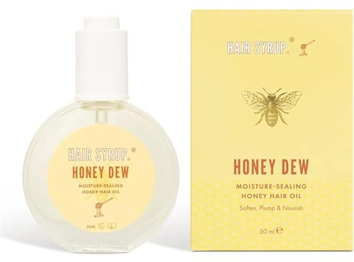 Hair Syrup | Honey Dew Leave-In Hair Oil | To Soften, Plump, Hydrate & Restore Moisture-Lacking Hair | Combines Honey, Coconut Extract, Soybean and Vitamin E | 100% Natural | 50ml | 100% Natural Hair Oil with Honey, Coconut Extract, Soybean and Vitamin E to Soften, Hydrate & Restore | 50ml