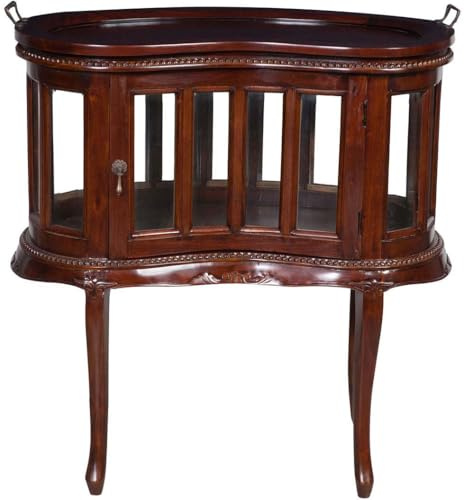 Biscottini Vintage Nachttisch 72 x 45 x 80 cm – Couchtisch mit Tablett – Nachttisch aus Holz Wohnzimmer – Beistelltisch Retro Bohnen – Vitrine mit Tür platzsparend