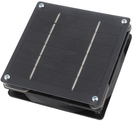Pssopp Ventilador de Panel Solar Monocristalino, Extractor de Aire Integrado con Energía Solar, Silencioso y Ajustable para Gallinero e Invernadero