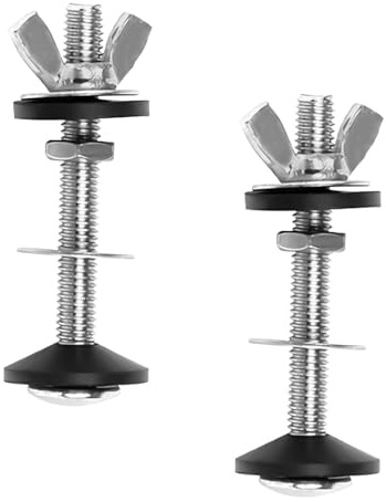 Wellrun 2Pcs Stainless Steel Toilet Tank Bolts Kit,Universal Close Coupled Toilet Cistern Fixing Bolts Replacement for Toilets Repair