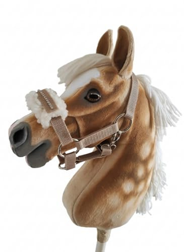 Generisch Hobby Horse Halfter, Zubehör für Steckenpferd, ohne Pferd, hobbyhorsing Zubehör, Halfter mit Fellbesatz und Glitzer
