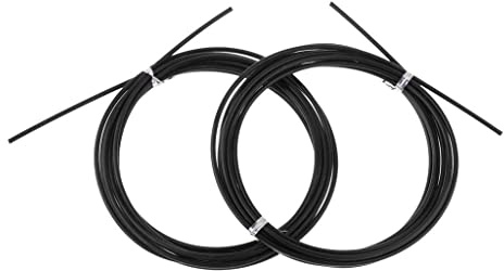 FewNvWa Lot de 2 Câbles de Rechange pour Corde à Sauter, Accessoire de Fitness sans Fil en PVC Anti-nœuds, Adaptés Aux Adultes et Aux Débutants, Noir, 300cm