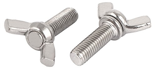 sourcing map 2stk 304 Edelstahl Schmetterling Flügelmutter Schraube metrisch M10 x 30mm de
