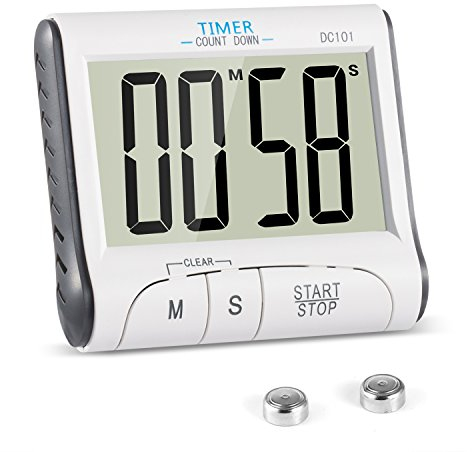 YXwin Minuteur de Cuisine Electronique Magnétique Digital 24H Blanc